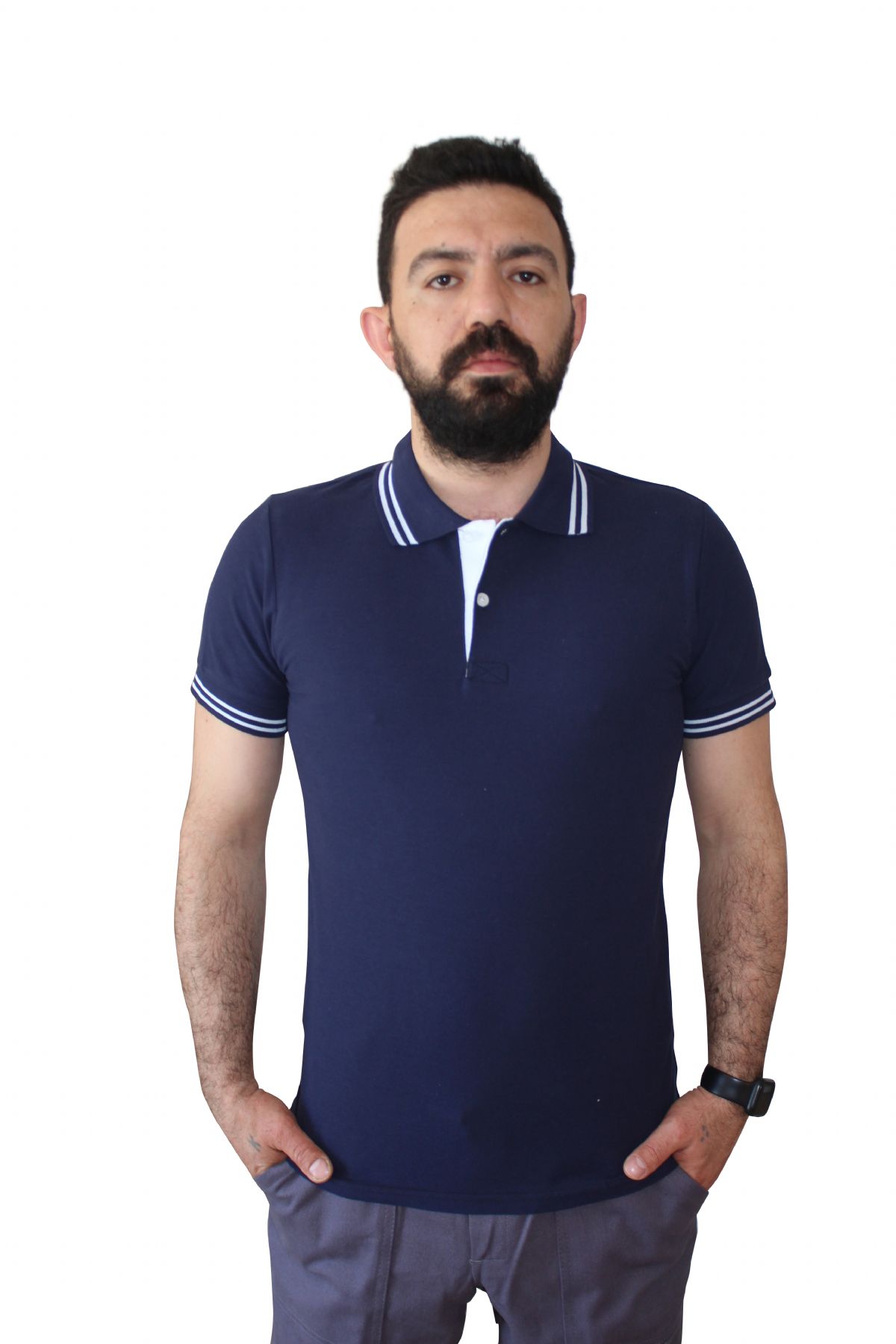 Lacoste T-shirt Lacivert Renk Kol Bantlı