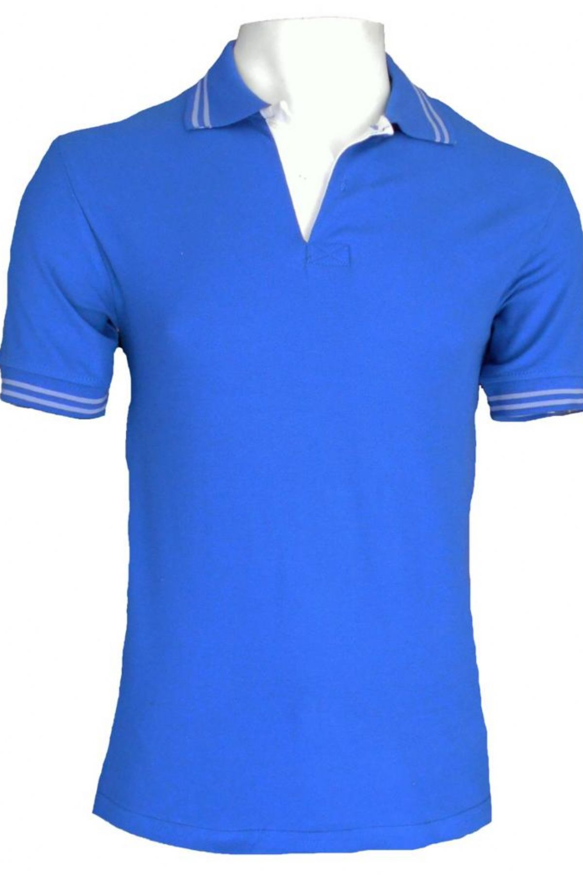 Lacoste T-shirt Saks Mavi Renk Kol Ucu Ribanalı